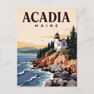 Oude Reisbriefkaart Nationaal Park Acadia Briefkaart