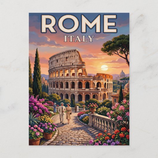 Oude Reisbriefkaart Rome Briefkaart (Voorkant)