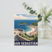 Oude Reisbriefkaart San Sebastián Briefkaart (Staand voorkant)