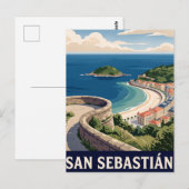 Oude Reisbriefkaart San Sebastián Briefkaart (Voorkant / Achterkant)