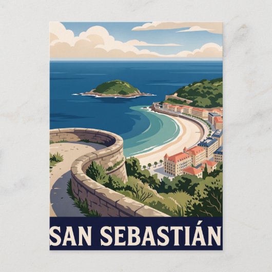 Oude Reisbriefkaart San Sebastián Briefkaart (Voorkant)