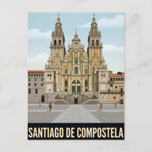 Oude Reisbriefkaart Santiago de Compostela Briefkaart