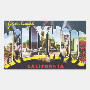 Oude Reisgroeten uit Hollywood Californië Rechthoekige Sticker