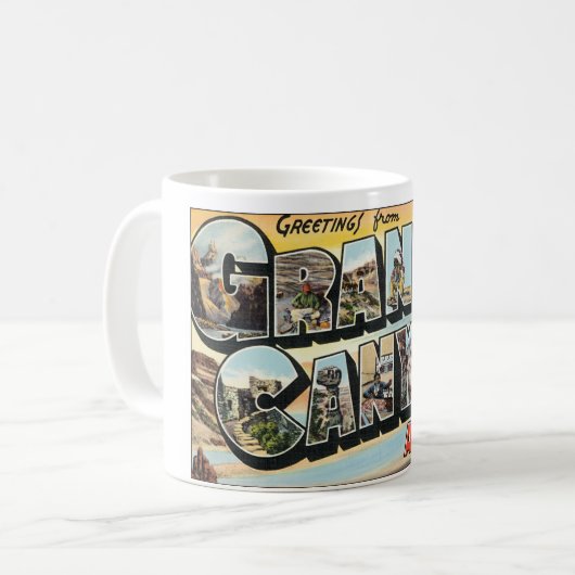 Oude reisgroeten vanuit Grand Canyon Arizona Koffiemok (Voorkant links)