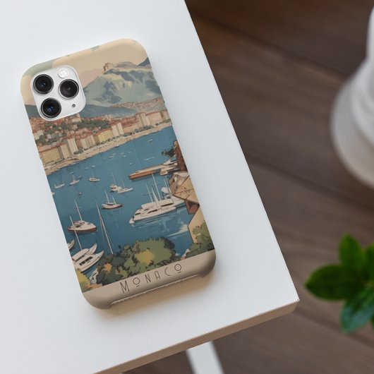 Oude reishaven van Monaco Aangepaste tekst Case-Mate iPhone Case