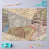 Oude  reiskaarten tissuepapier (Craft)