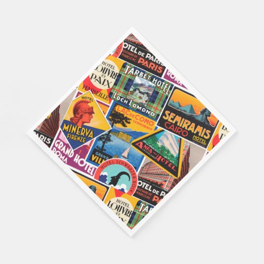 Oude Reislabels Servet (Hoek)