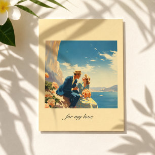 Oude Reisposter, aanpasbare Valentijnsdag Briefkaart