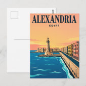 Oude Reisposter | Alexandrië, Egypte Briefkaart (Voorkant / Achterkant)