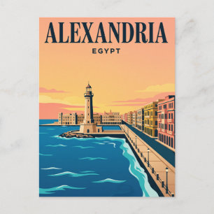 Oude Reisposter   Alexandrië, Egypte Briefkaart