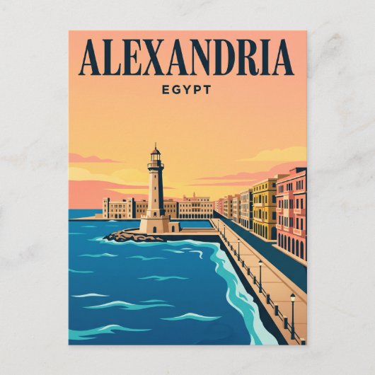 Oude Reisposter | Alexandrië, Egypte Briefkaart (Voorkant)