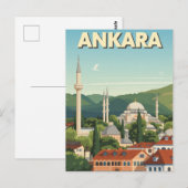 Oude reisposter Ankara Turkije Moskee Briefkaart (Voorkant / Achterkant)
