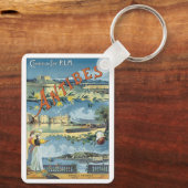 Oude Reisposter, Antibes, Frankrijk Sleutelhanger (Achterkant)