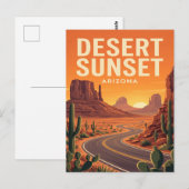 Oude Reisposter | Arizona Briefkaart (Voorkant / Achterkant)