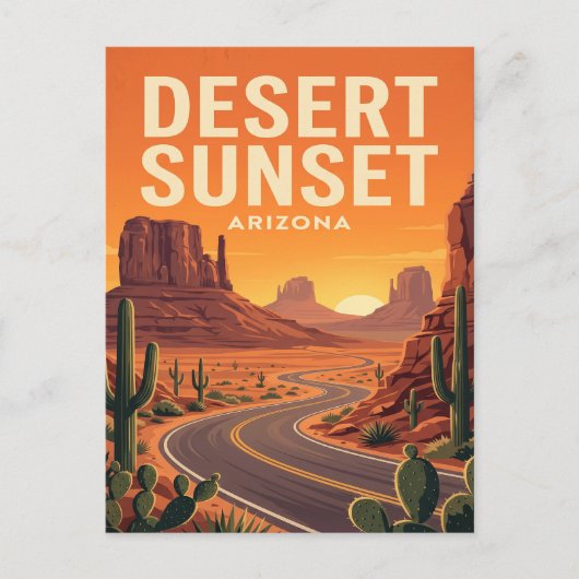 Oude Reisposter | Arizona Briefkaart (Voorkant)