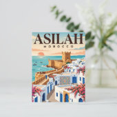 Oude Reisposter | Asilah Marokko Briefkaart (Staand voorkant)