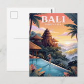 Oude Reisposter | Bali Indonesië Briefkaart (Voorkant / Achterkant)