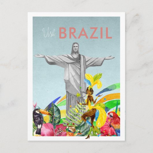 Oude Reisposter | Brazilië Briefkaart (Voorkant)