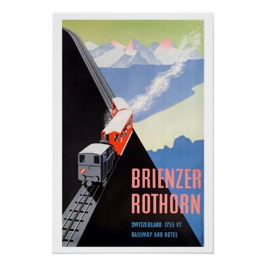 Oude Reisposter Brienzer Rothorn Perfect Poster (Voorkant)