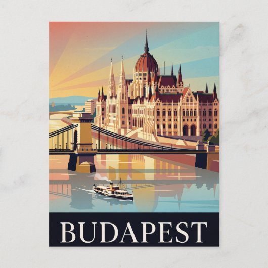 Oude Reisposter | BUDAPEST Briefkaart (Voorkant)