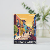Oude Reisposter | BUENOS AIRES Briefkaart (Staand voorkant)
