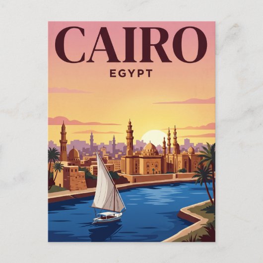 Oude Reisposter | Caïro, Egypte Briefkaart (Voorkant)