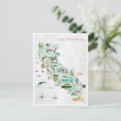 Oude Reisposter | Californië Briefkaart (Staand voorkant)