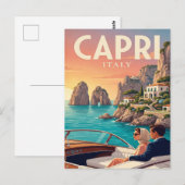 Oude Reisposter | Capri Italië Briefkaart (Voorkant / Achterkant)