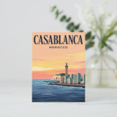 Oude Reisposter | Casablanca, Marokko Briefkaart (Staand voorkant)
