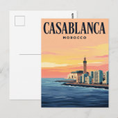 Oude Reisposter | Casablanca, Marokko Briefkaart (Voorkant / Achterkant)