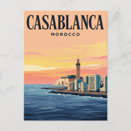 Oude Reisposter | Casablanca, Marokko Briefkaart
