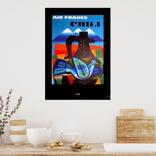 Oude Reisposter Chili Print (Keuken)