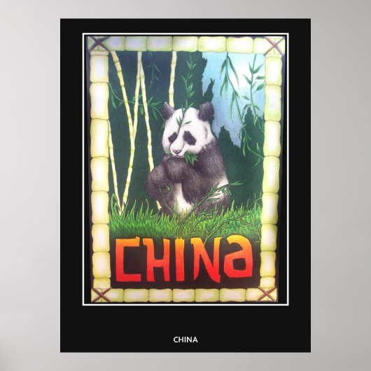 Oude Reisposter China Panda Poster (Voorkant)
