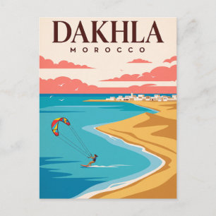 Oude Reisposter Dakhla Marokko Briefkaart