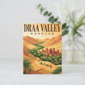 Oude Reisposter | Draa-vallei Marokko Briefkaart (Staand voorkant)