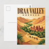 Oude Reisposter | Draa-vallei Marokko Briefkaart (Voorkant / Achterkant)