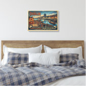 Oude reisposter Dublin Ierland Canvas Afdruk (Insitu (Slaapkamer))