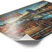 Oude reisposter Dublin Ierland Foto Afdruk (Hoek)