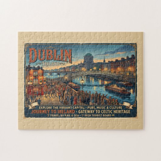 Oude reisposter Dublin Ierland Legpuzzel (Horizontaal)