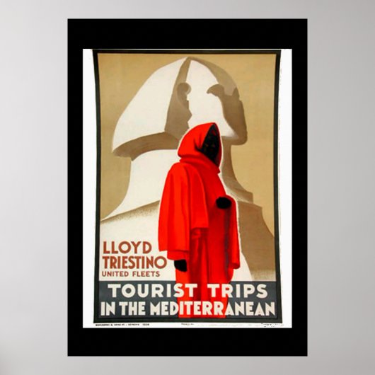 Oude Reisposter Egypte Middellandse Zee Poster (Voorkant)
