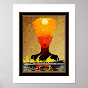 Oude Reisposter Egyptische Staatsspoorwegen Poster