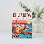 Oude Reisposter | El Jadida Marokko Briefkaart (Staand voorkant)