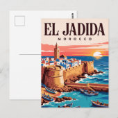Oude Reisposter | El Jadida Marokko Briefkaart (Voorkant / Achterkant)