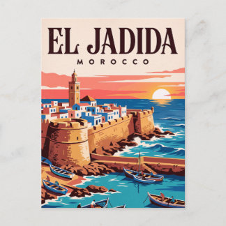 Oude Reisposter | El Jadida Marokko Briefkaart