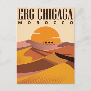 Oude Reisposter Erg Chebbi Marokko Briefkaart