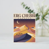 Oude Reisposter | Erg Chigaga Sahara Woestijn Briefkaart (Staand voorkant)