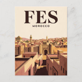 Oude Reisposter | Fes, Marokko Briefkaart