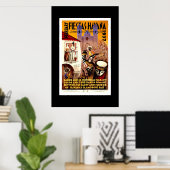Oude Reisposter Fiestas Havana Cuba Poster (Thuiskantoor)