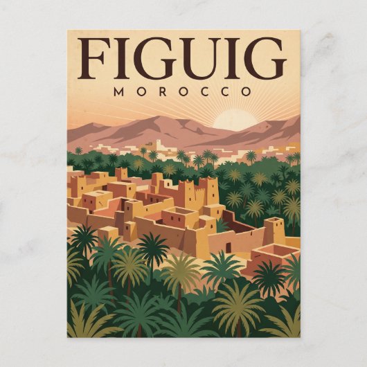 Oude Reisposter | Figuig Marokko Briefkaart (Voorkant)