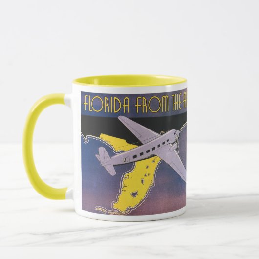 Oude Reisposter, Florida vanuit de Lucht Vliegtuig Mok (Links)